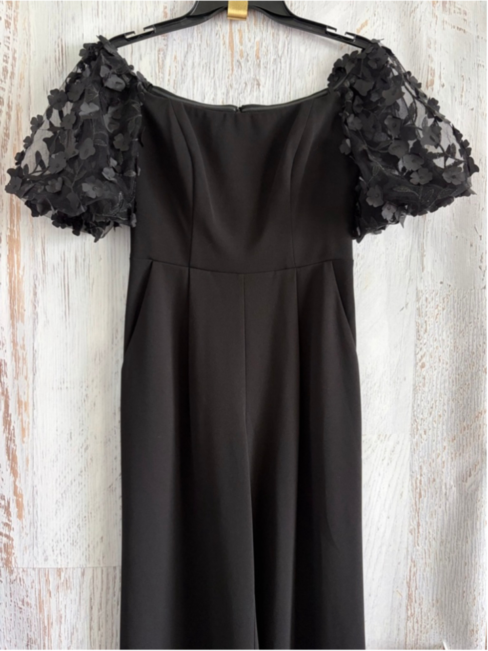 Women's XSCAPE Black Floral Off-Shoulder Jumpsuit 4P